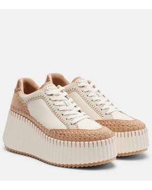 Chloé Plateau-Sneakers Nama Aus Leder - Natur