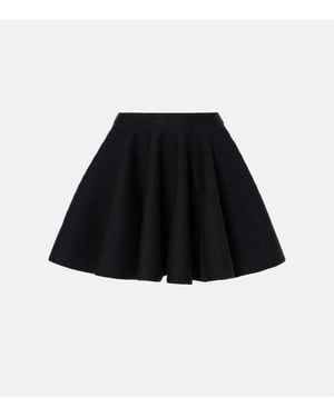 Alaïa Wool-Blend Miniskirt - Black