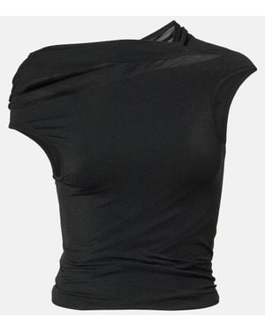 Rick Owens Draped Jersey Minidress - Black
