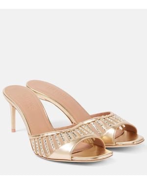 Malone Souliers Bellatrix 70 Metallic Leather Mules - Natural