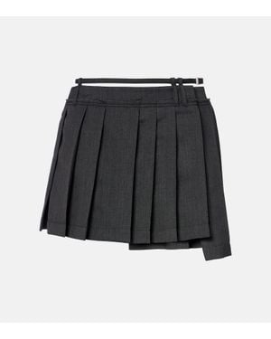 Acne Studios Asymmetric Pleated Miniskirt - Black