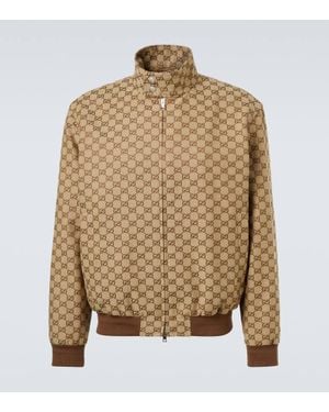 Gucci Gg Canvas Bomber Jacket - Brown