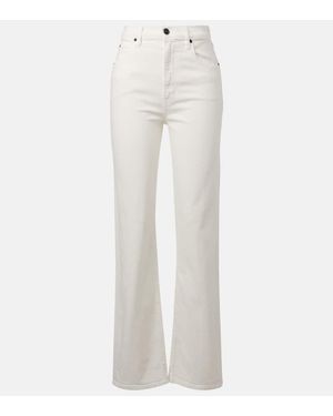 SLVRLAKE Denim Jeans Rectos London De Tiro Alto - Blanco