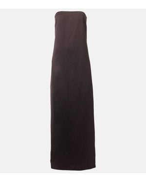 The Row Dolci Silk-Blend Gown - Brown
