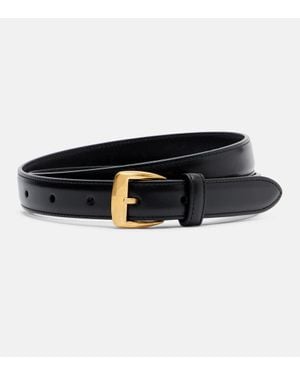 Saint Laurent Cinturon De Piel - Negro
