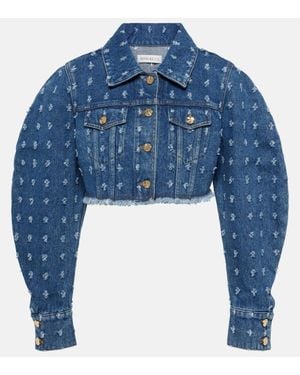 Nina Ricci Cropped Denim Jacket - Blue