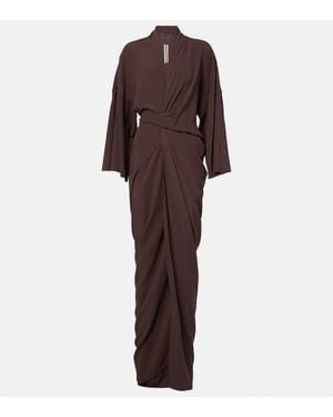 Rick Owens Satin Wrap Gown - Brown