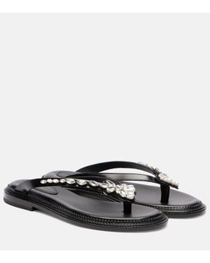 Simone Rocha Embellished Leather Thong Sandals - Black