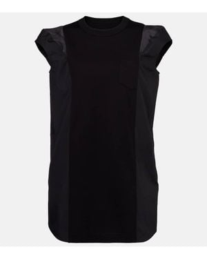 ■sacai■サカイ■Embroidered Logo Jersey T-Shirt Dress■ Sacai Embroidered Logo Jersey T-Shirt Dress in Black | Lyst