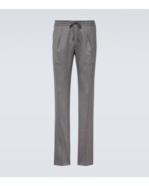 Incotex Virgin Wool Straight Trousers - Grey