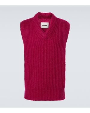 Jil Sander Mohair And Wool Jumper Vest - Purple