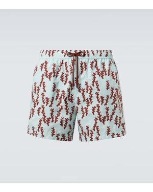 ZEGNA Printed Swim Trunks - White