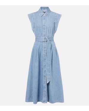 Veronica Beard Fuller Denim Midi Dress - Blue