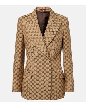 Gucci Blazer Gg Aus Jacquard - Braun
