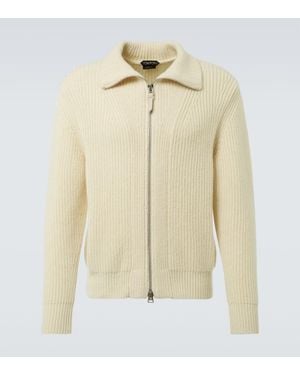 Tom Ford Wool And Mohair Zip-Up Jumper - Natural