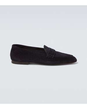 Ralph Lauren Suede Penny Loafers - Black
