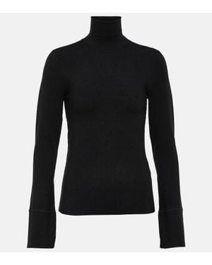 JOSEPH Top A Col Roule En Soie Melangee - Noir