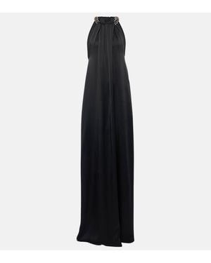 Stella McCartney Embroidered Halterneck Gown - Black