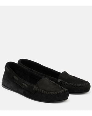 The Row Loafers Mabel Aus Veloursleder - Schwarz