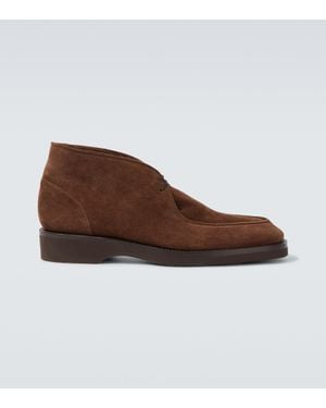 John Lobb Desert Boots Tim Aus Veloursleder - Braun