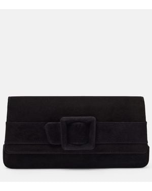 Manolo Blahnik Maygot Suede Clutch - Black