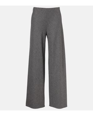 Vince Pantaloni A Gamba Larga A Vita Alta - Grigio