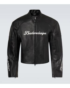 Balenciaga X Automobili Lamborghini Bikerjacke Aus Leder - Schwarz