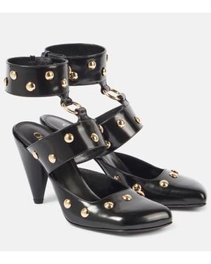 サンダル・ミュール CHLOE Black Leather Jade Sabot Chloé Leather Jade Sabot in Black | Lyst