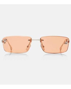Fendi Eckige Sonnenbrille First Crystal - Braun
