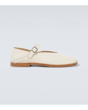 Lemaire Leather Mary Jane Flats - White