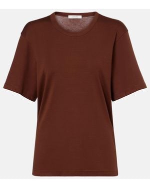 Lemaire T-Shirt Aus Baumwoll-Jersey - Braun