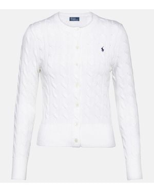 Polo Ralph Lauren Polo Pony Cable-Knit Cardigan - White