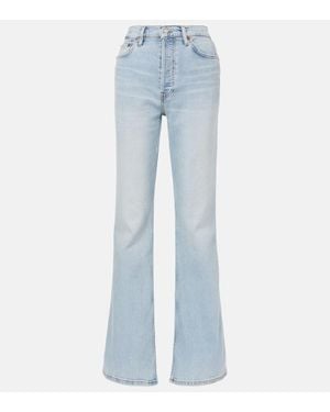 RE/DONE Jeans Flared The Riding Jean A Vita Alta - Blu