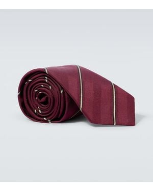 Brunello Cucinelli Striped Silk Tie - Red
