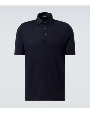 Thom Sweeney Polohemd Aus Baumwoll-Pique - Blau