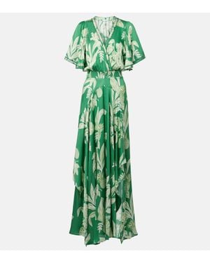 Poupette Maxikleid Mabelle Aus Satin - Grün