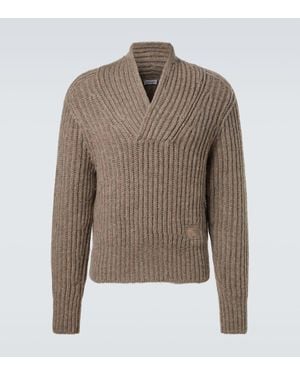 Burberry Ribbed-Knit Wool Sweater - Brown