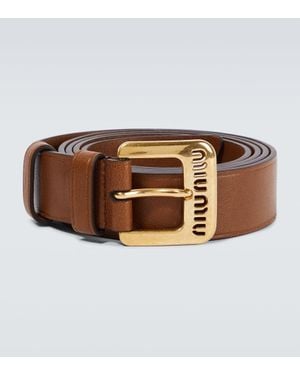 Miu Miu Guertel Aus Leder - Braun