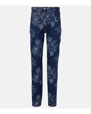 Etro Jeans Im Regular Fit Mit Jacquardmuster, Damen, Größe - Blau