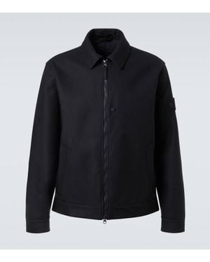 Stone Island Ghost Wool-Blend Flannel Jacket - Black