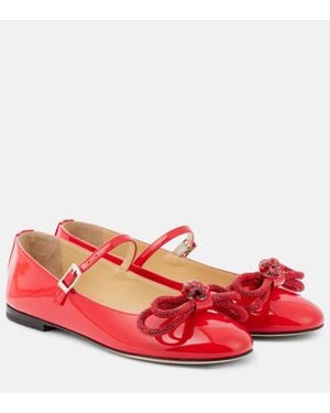 Mach & Mach Ballerines Mary Jane En Cuir Verni - Rouge
