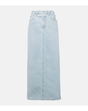Agolde Astrid Slice Denim Maxi Skirt - Blue