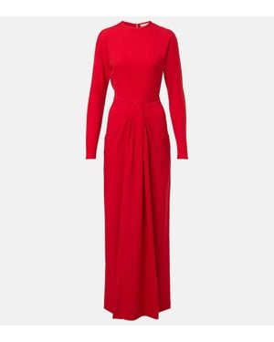 The Row Anselm Draped Jersey Maxi Dress - Red