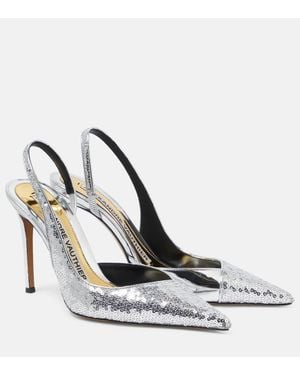 Alexandre Vauthier Slingback-Pumps 105 Mit Pailletten - Weiß