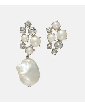 Givenchy Crystal And Faux Pearl-Embellished Earrings - White