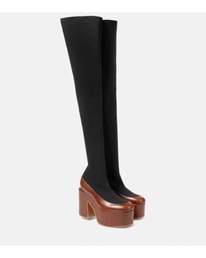 Dries Van Noten Leather-Trimmed Boots - Black