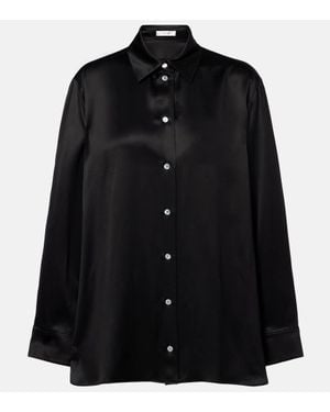 The Row Oversize-Hemd Sisilia Aus Seidensatin - Schwarz