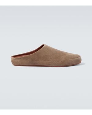 Loro Piana Slippers Aus Veloursleder - Braun