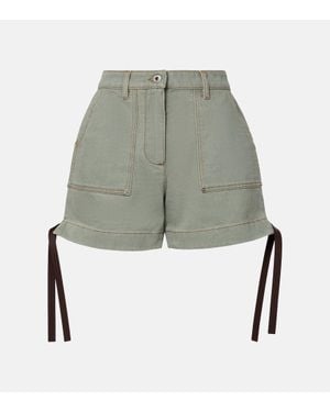 Loewe High-Rise Shorts Aus Baumwolle - Grün