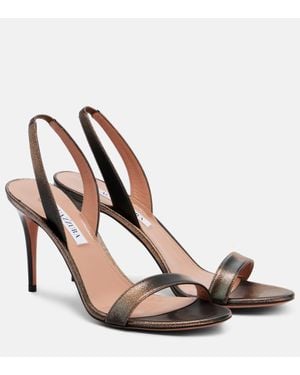 Aquazzura So Nude 85 Leather Slingback Sandals - Brown